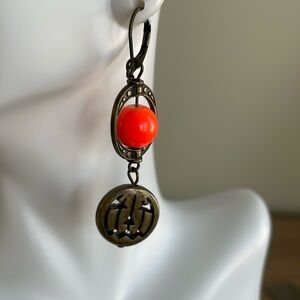 HAND CRAFTED JACK O’LANTERN PIERCED EARRINGS
